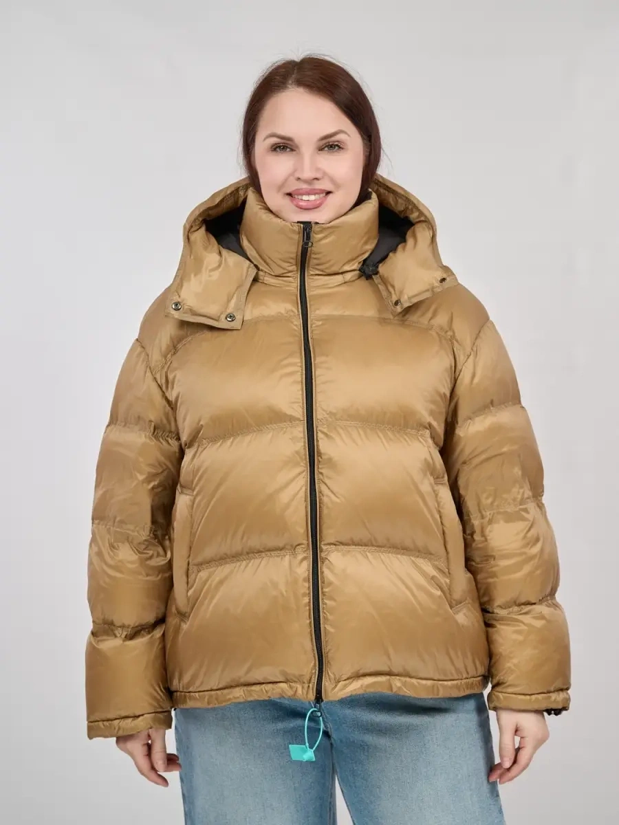 Короткий пуховик Артикул 9903 размеры 50-58  (корица) уценка фото 1