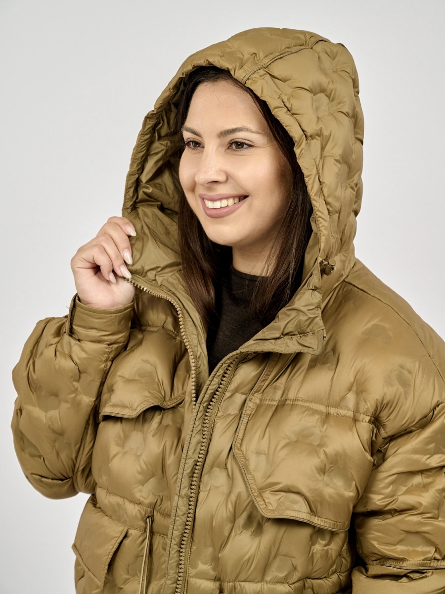 Стёганая пуховая куртка с кулиской, размеры 50–58 фото 40