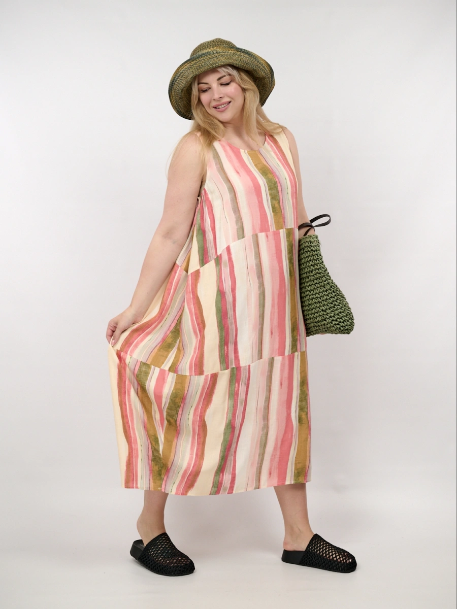 Сарафан в полоску ЭттоПлюс 0026-1 размеры 50- 62 фото 3
