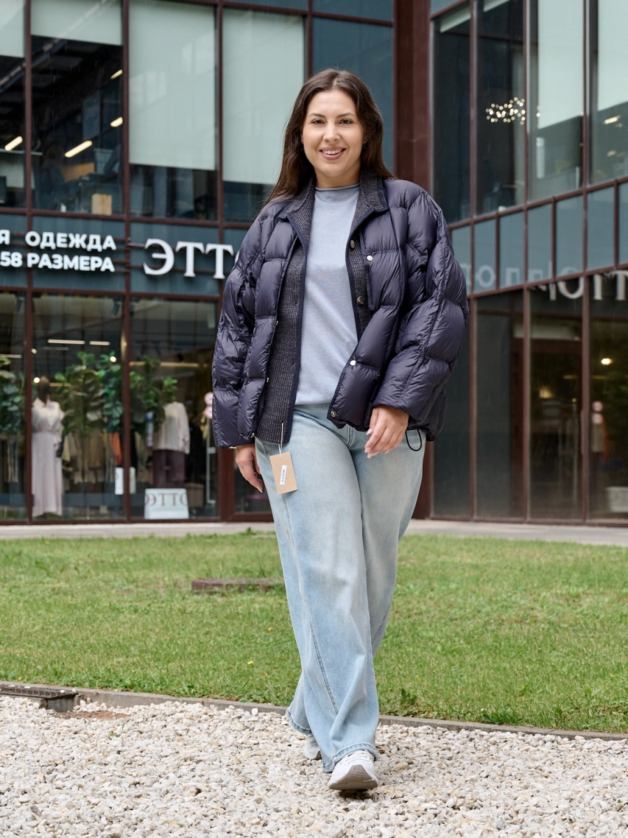 Куртка пуховая с трикотажной вставкой фото 8