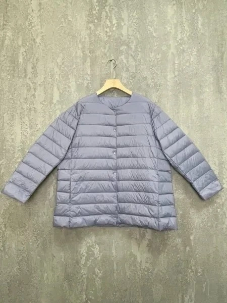 Легкая пуховая куртка 8802 Размер 46-56 (джинса, 1 (46-52)) Уценка фото 2