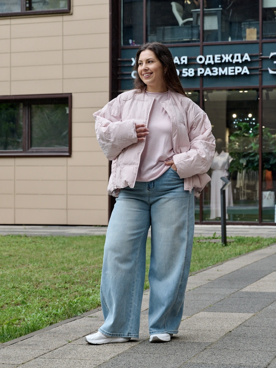 Стёганая пуховая куртка без воротника, размеры 50–62 фото 108