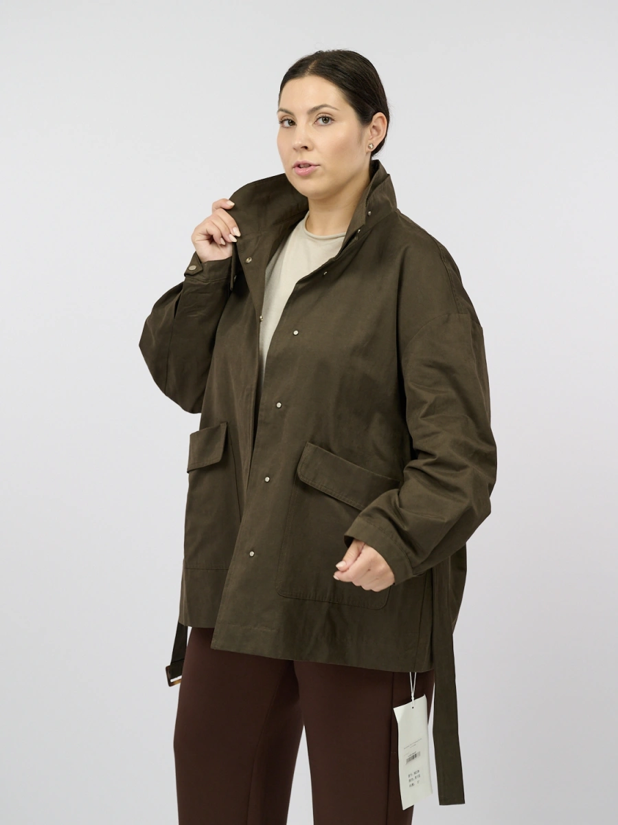 Свободная ветровка с поясом, размеры 50–58 фото 32