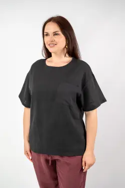 Футболка лен карман 24080