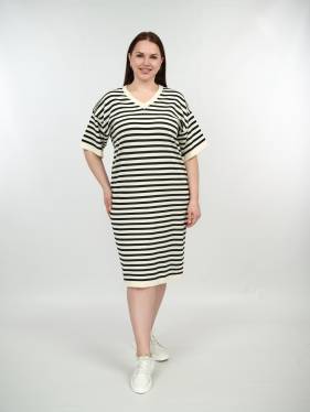 Трикотажное платье с v-вырезом 7568