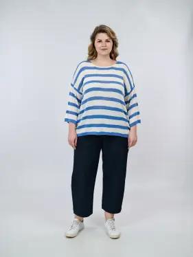 Джемпер облегченный в полоску ЭттоПлюс 25107 Размер 54-58