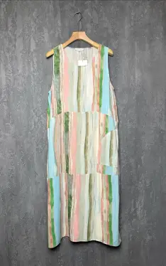 Платье в полоску 0026-1, цвет салатовый, 1 (уценка)