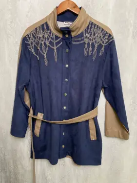 Велюровая рубашка с инкрустацией 14849