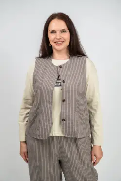 Жилет льняной ЭттоПлюс 88125