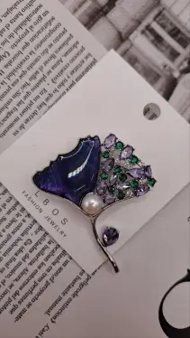 Брошь-кулон Фиолетовый цветок 6212211