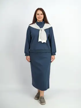 Костюм двойка 8011 (синий) Уценка