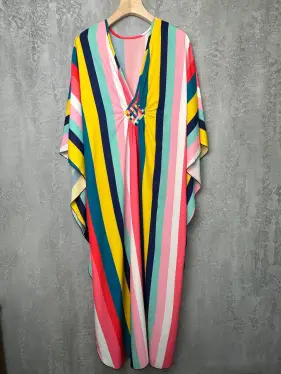 Туника летняя с принтами (цветные полосы)