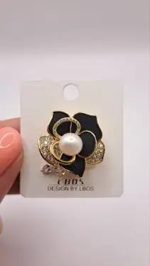 Брошь Цветок с жемчужиной 6202087