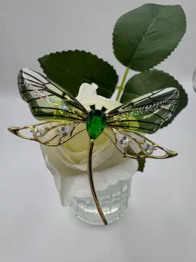 Брошь Стрекоза зеленая 6212446