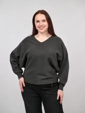 Джемпер с v-вырезом 2563 ЭттоПлюс Размер 50-58