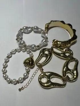 Браслет золото жемчуг 28802