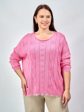 Джемпер Италия косы с круглым горлом 3388