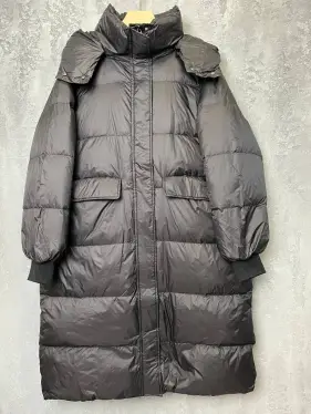 Пуховик зимний длинный с капюшоном 8027