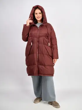 Пальто пуховое Батал 8819