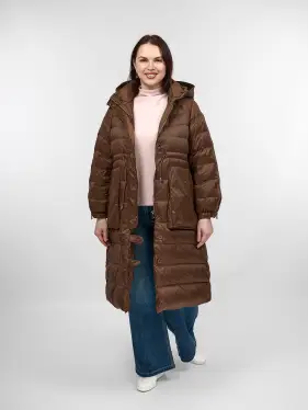 Пуховое пальто 23095 Размер 48-54