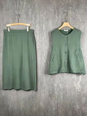 Костюм с юбкой 0012 (виридиан, 1)Уценка