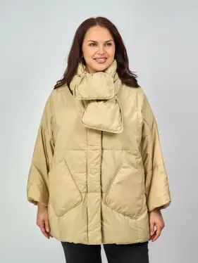 Пуховик женский с шарфом 002