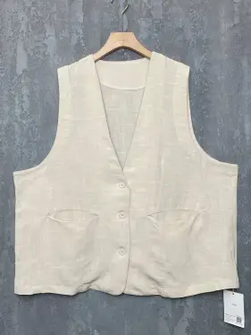 Удлиненный жилет 25018 (натуральный) Уценка