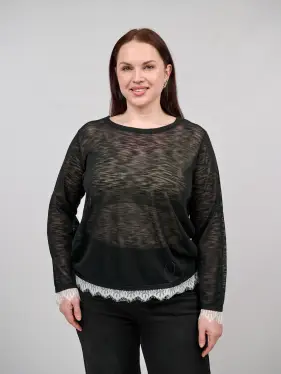 Джемпер с кружевом 22919 размер 50- 58