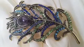 Брошь перо Жар-птицы Б0013