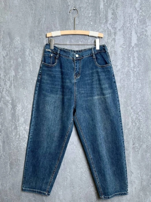 Джинсы 7/8, 9887 Размер 50-58 (темная джинса, 3 XL (50-52)) Уценка