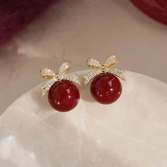 Серьги Бантики Б0060