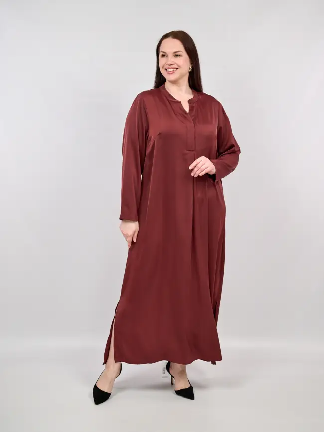 Платье 1002 Размер 52-58 (марсала) фото 2