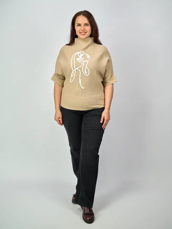 Джемпер "Девушка" 0921 Размер 46-54 фото 2