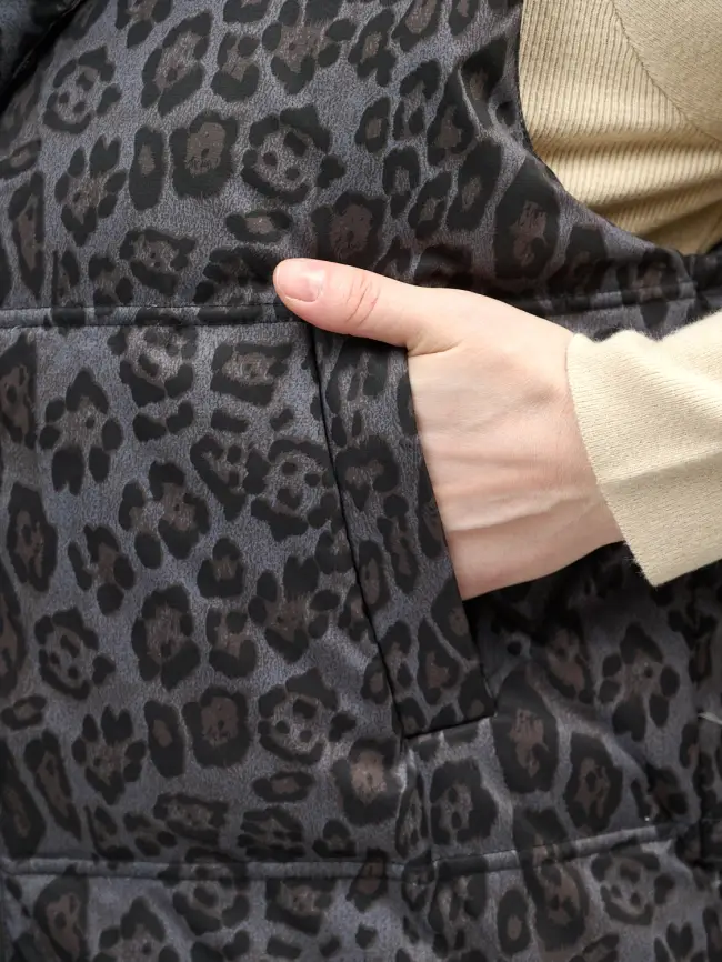 Жилет теплый леопардовый 18401 Размер 48-54 фото 12