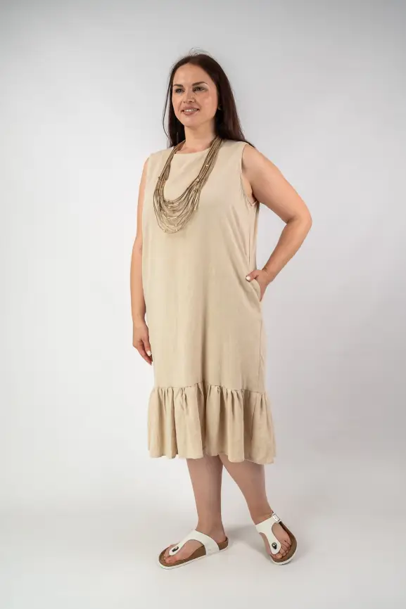 Сарафан волан лен 23300 фото 11