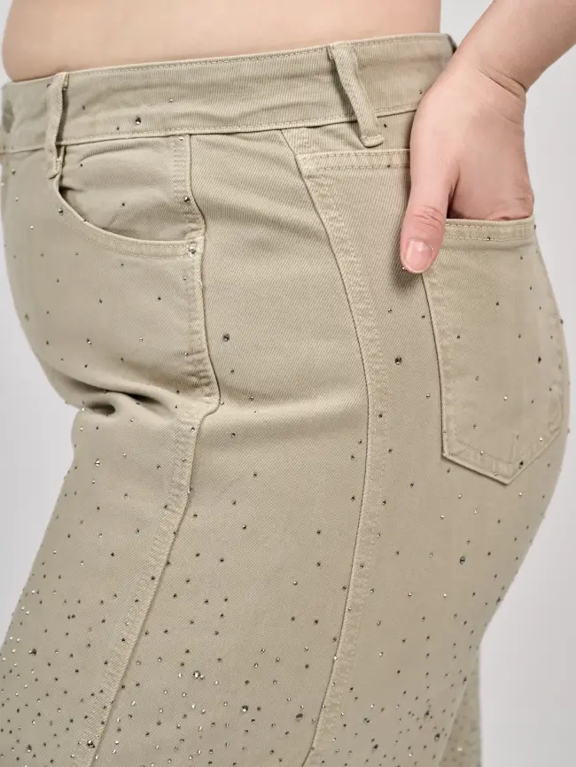 Джинсы в стразах 6788 Размеры 52-58 фото 34