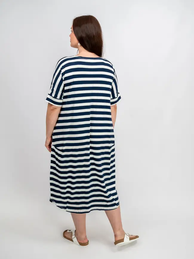 Платье в полоску ЭттоПлюс 0032 размеры 52- 56 фото 21