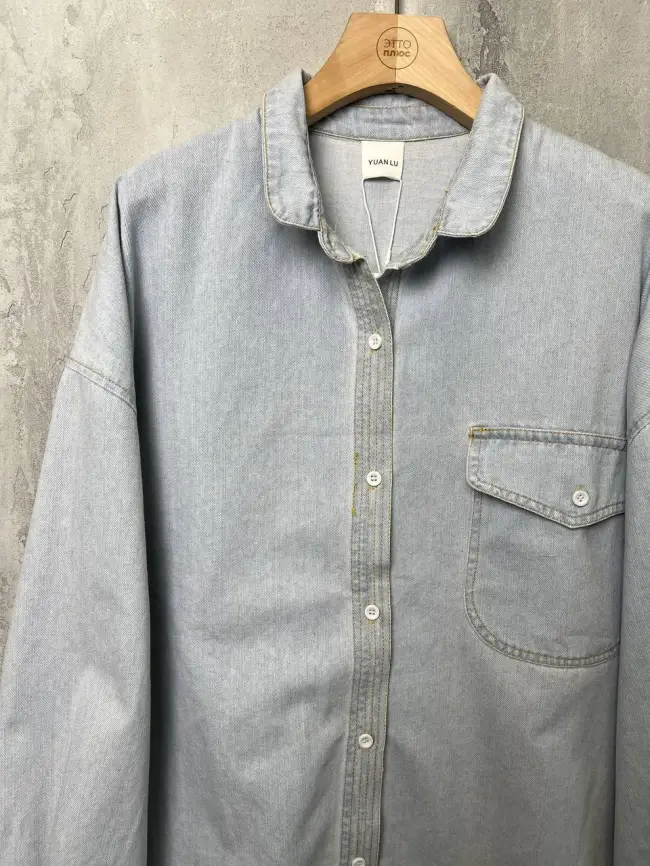 Джинсовая рубашка 54-58 фото 2