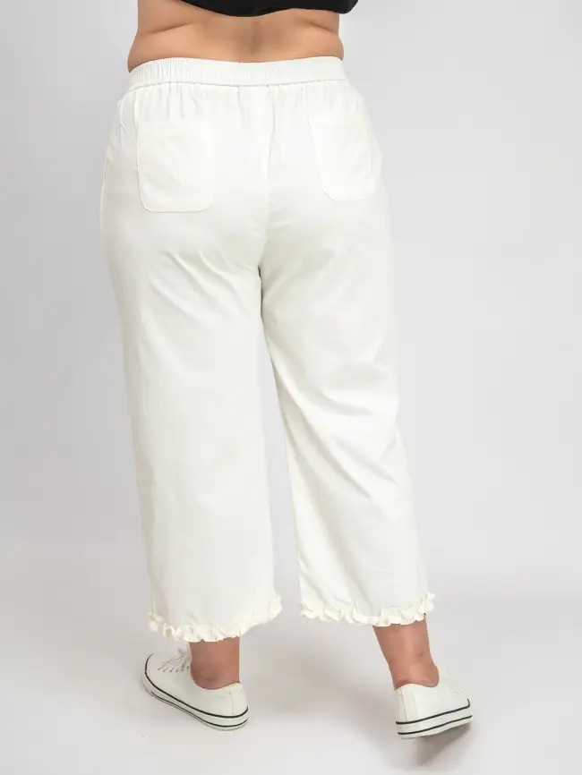 Брюки лето с рюшами 1239 размеры 48- 58 фото 5