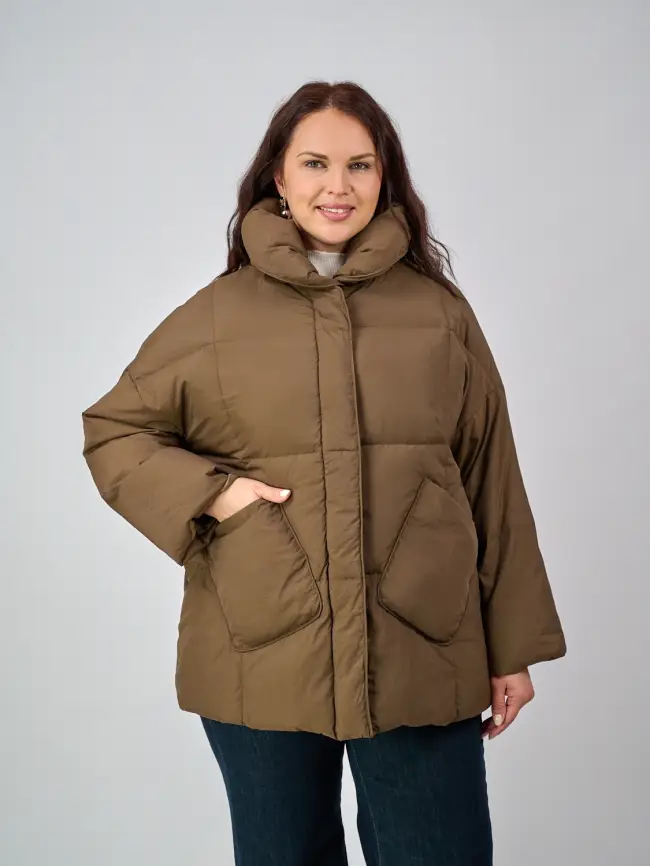 Пуховик женский с шарфом 8358 Размер 50-58 фото 84