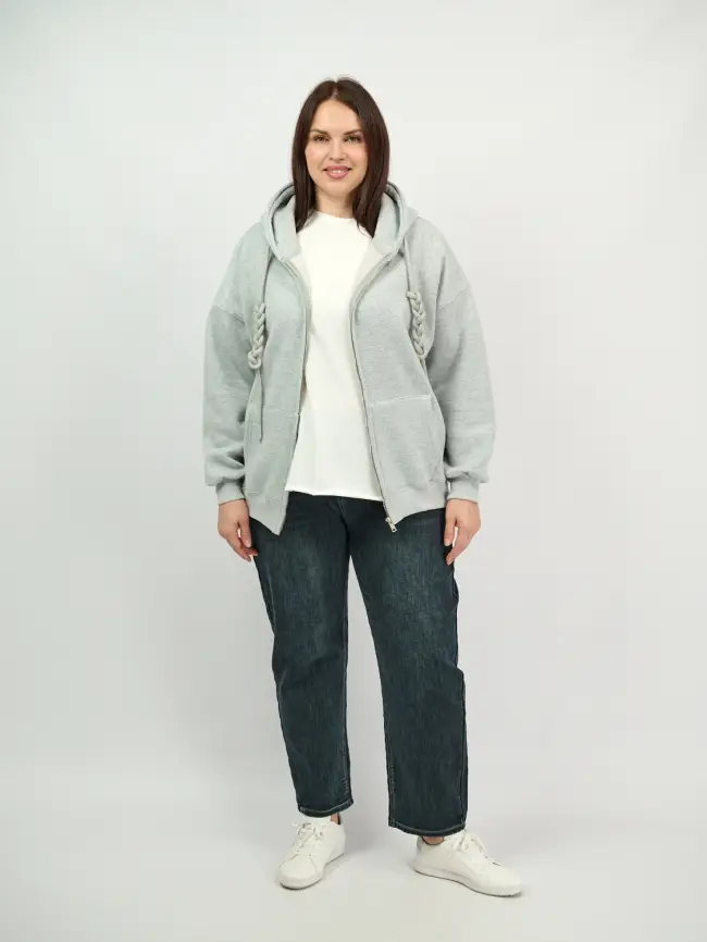 Худи зип утепленное оверсайз размер 50-58 506 фото 119