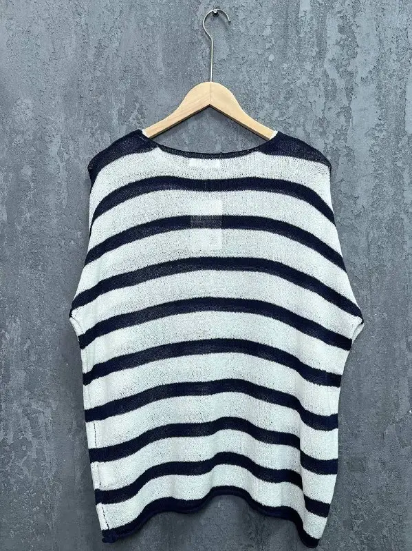 Джемпер облегченный в полоску ЭттоПлюс 25107 Размер 54-58 фото 50