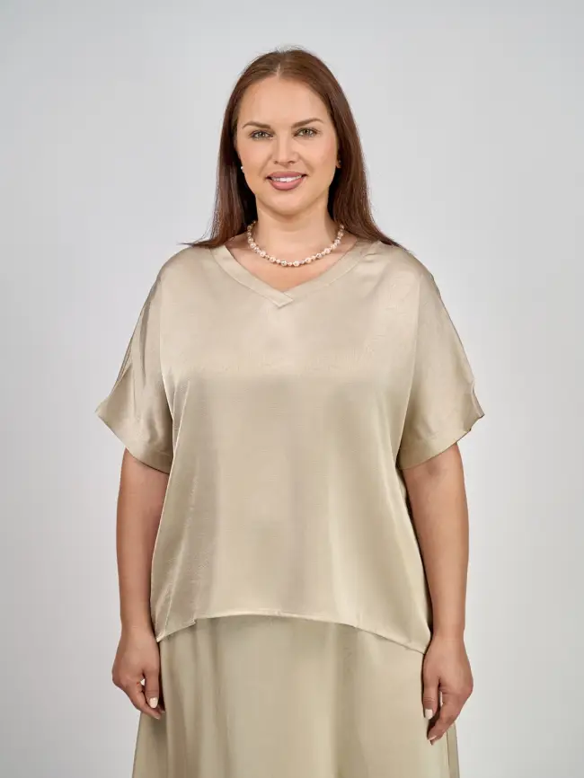 Блуза с v-вырезом ЭттоПлюс 1003 Размеры 50-58 фото 36