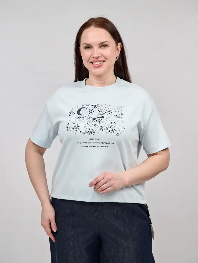 Футболка с принтом 95143 Размер 50-54 фото 4