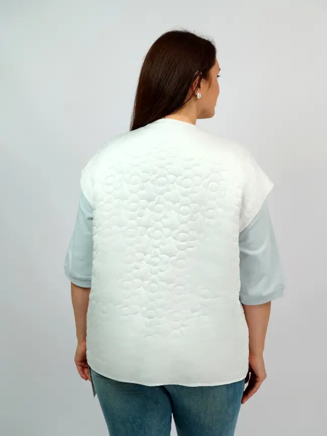 Легкий стеганый жилет "Цветочек" 7371 Размер 52-56 фото 8