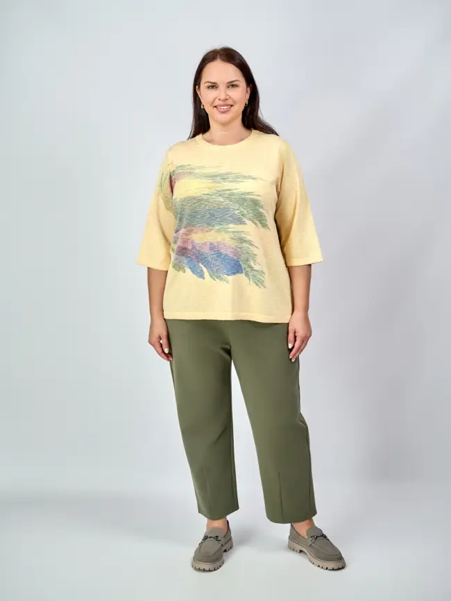 Джемпер облегченный с принтом 1006 Размер 50-58 фото 40