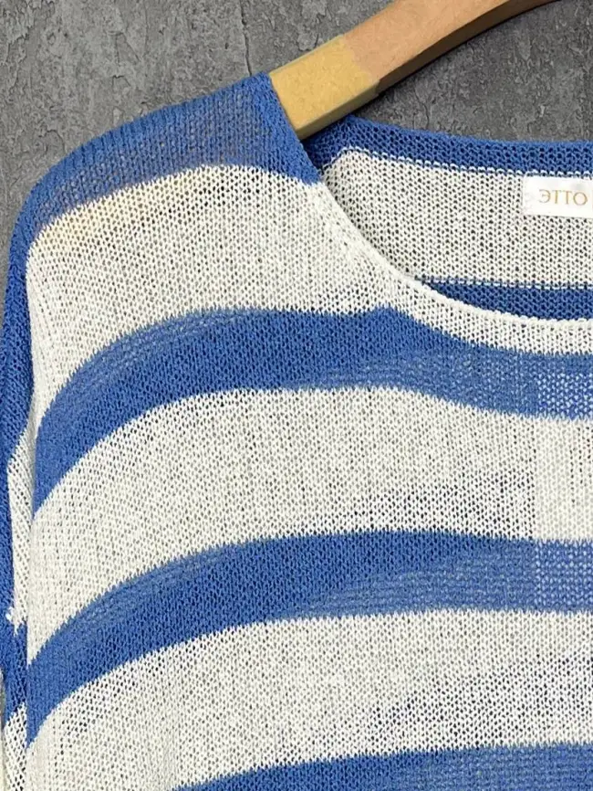 Джемпер облегченный в полоску ЭттоПлюс 25107 Размер 54-58 фото 9