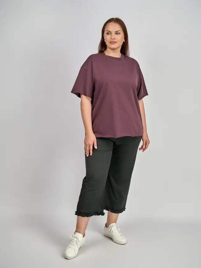 Брюки лето с рюшами 1239 размеры 48- 58 фото 8