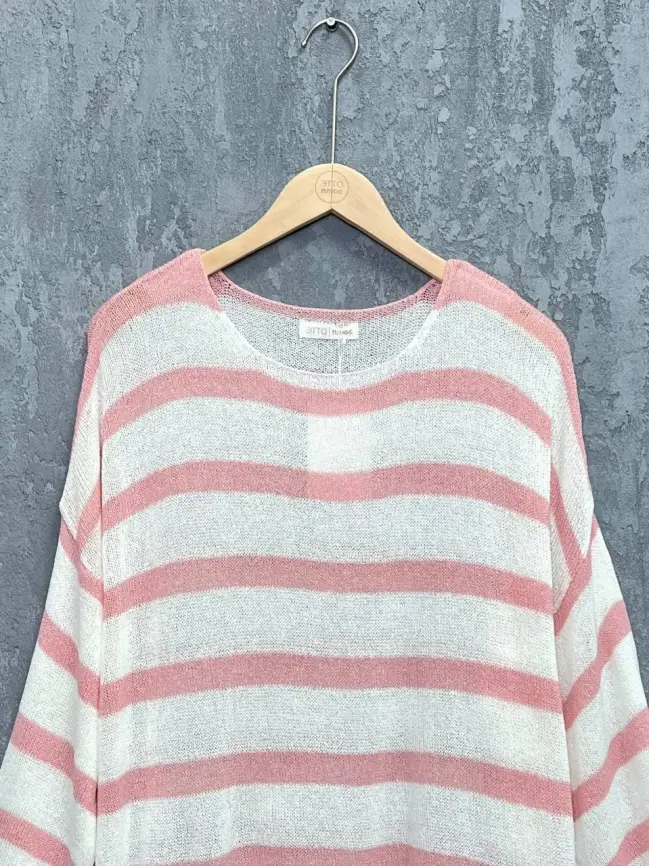 Джемпер облегченный в полоску ЭттоПлюс 25107 Размер 54-58 фото 36