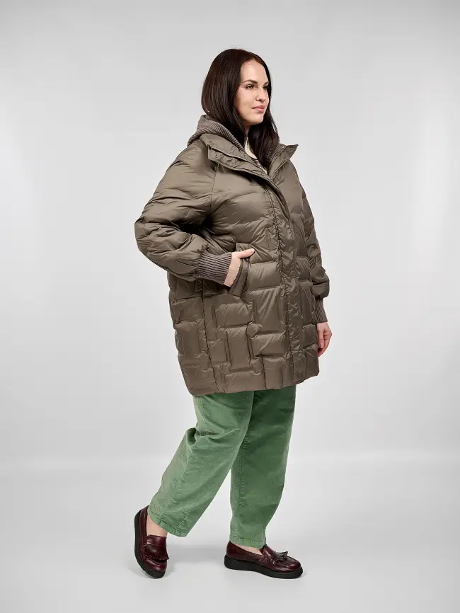 Пальто с вязаным капюшоном №2 8893 фото 12